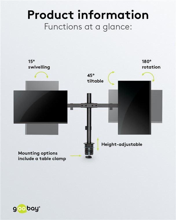 GOOBAY Double Monitor Mount Fix (17-32 Inch)
