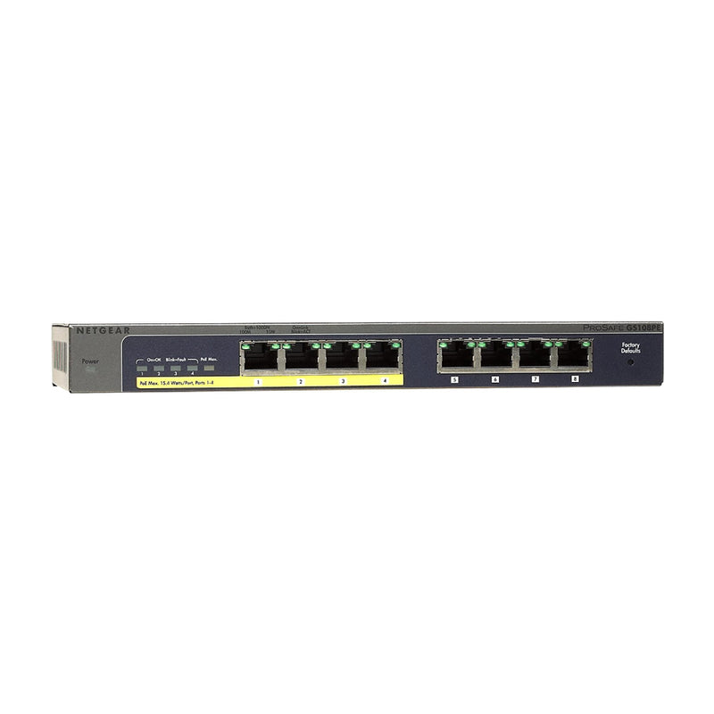 NETGEAR GS108PEv3 8-Port Gigabit Smart Managed Plus Switch - with 4 x PoE @ 53W