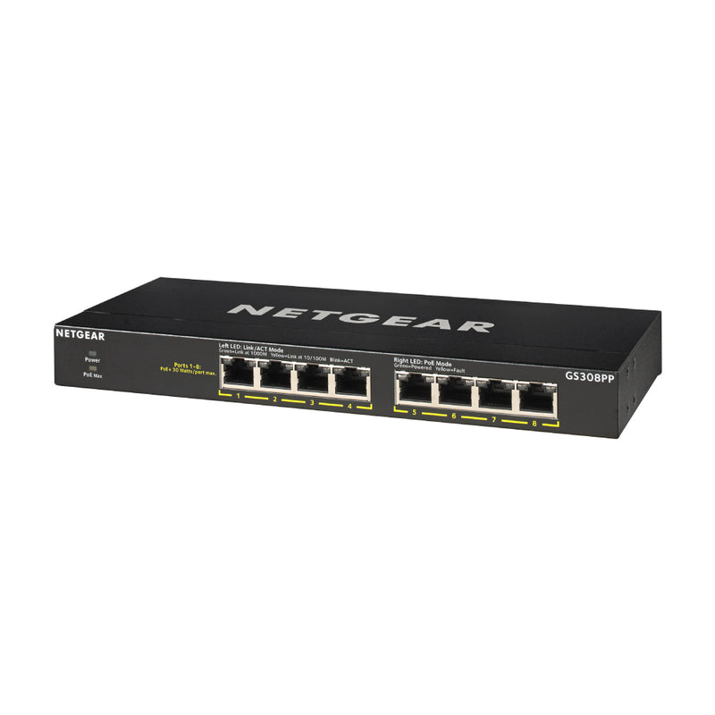NETGEAR GS308PP 8-Port Gigabit Ethernet Unmanaged PoE+ Switch