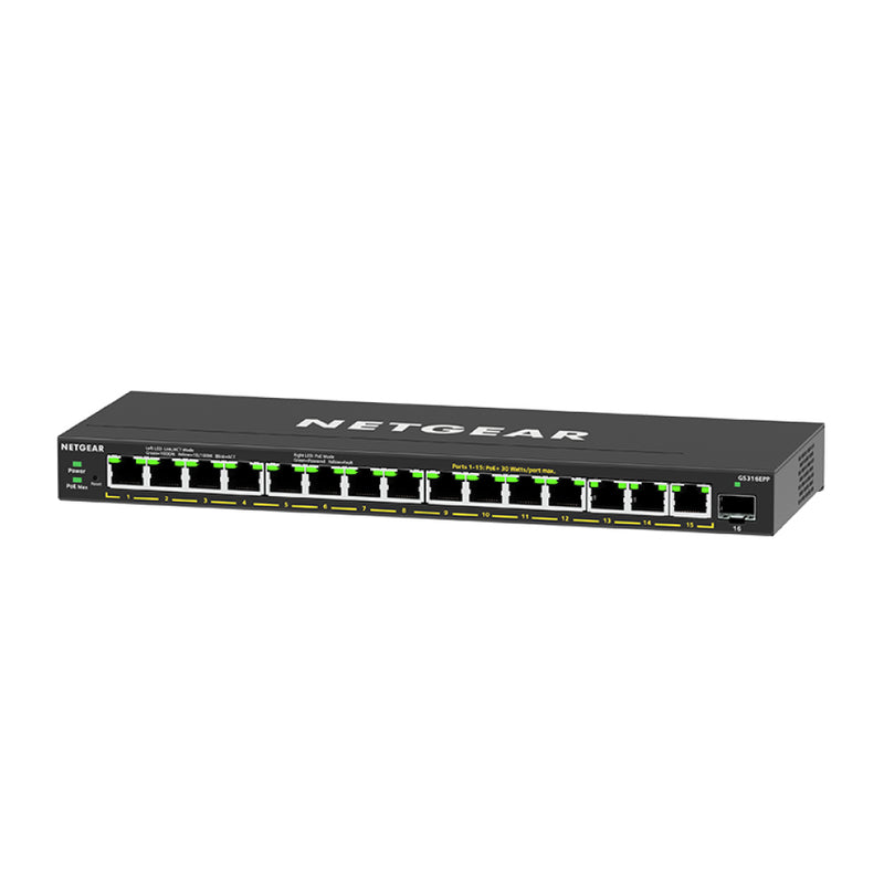 NETGEAR GS316EPP 16-Port PoE Gigabit Ethernet Plus Switch GS316EPP - with 15 x PoE+ @ 231W