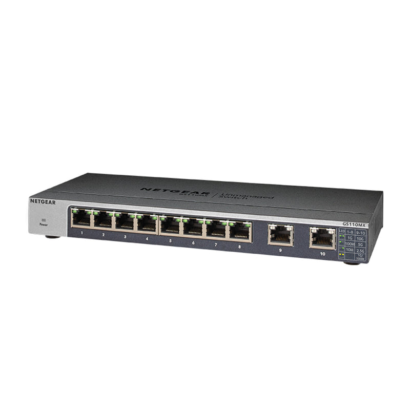 NETGEAR GS110MX 10-Port Gigabit/10G Ethernet Unmanaged Switch