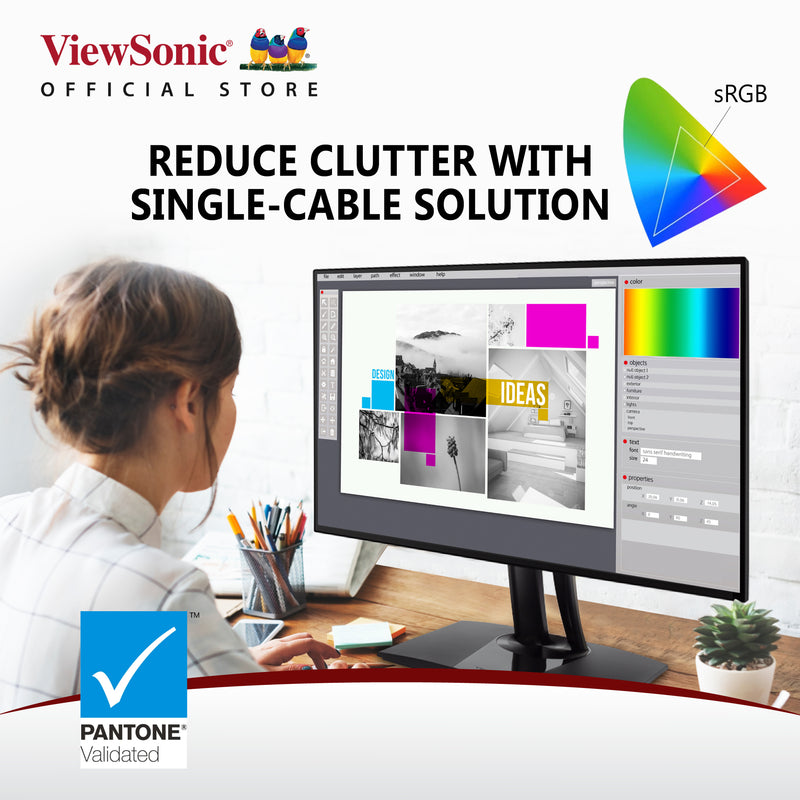 VIEWSONIC VP2756-4K 27" 4K color-pro Professional Pantone Validated 100% sRGB Monitor
