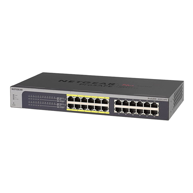 NETGEAR JGS524PE 24-Port Gigabit Ethernet Smart Managed Plus PoE Switch - with 12 x PoE @ 100W