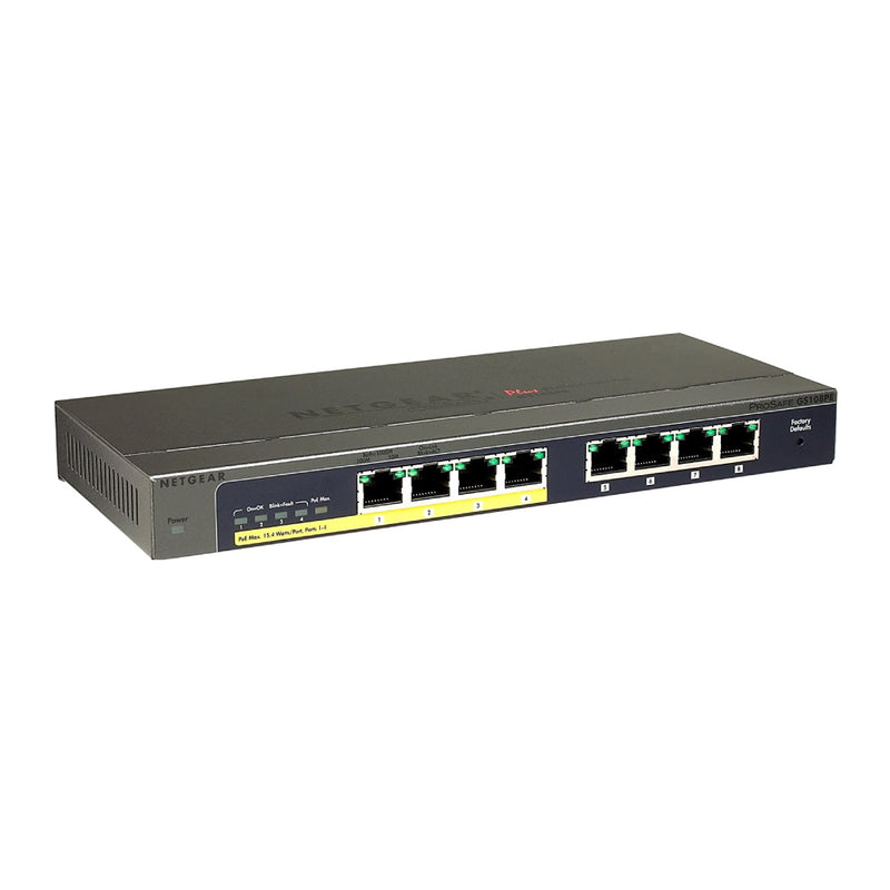 NETGEAR GS108PEv3 8-Port Gigabit Smart Managed Plus Switch - with 4 x PoE @ 53W