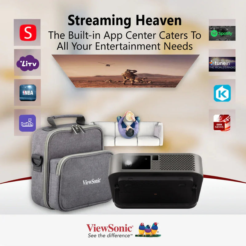 VIEWSONIC M2e 1080p Smart Portable LED Projector with Harman Kardon® Speakers