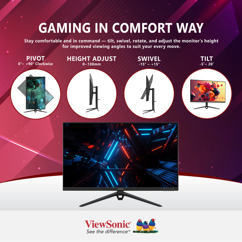 VIEWSONIC VX2728J 27” 165Hz Fast IPS Full Ergonomic Gaming Monitor