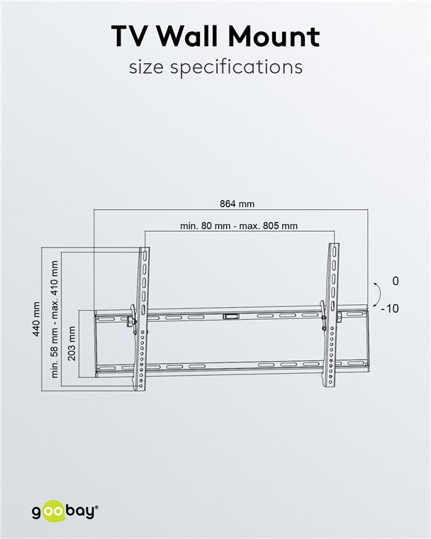 GOOBAY TV Wall Mount Basic TILT (XL) for TVs from 43" to 100"