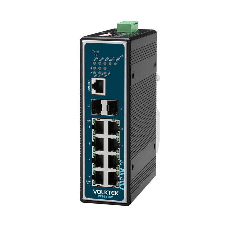 VOLKTEK INS-8528M 8 Ports FE DNV GL Certified Managed Switch with 2 GbE SFP Ports
