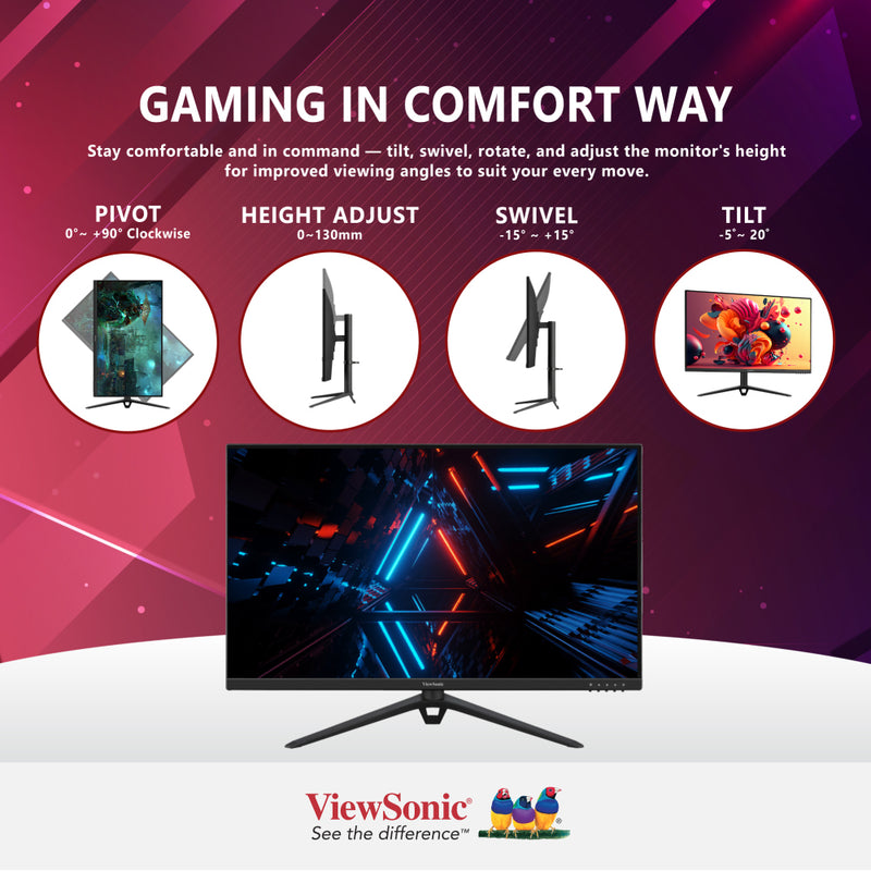 VIEWSONIC VX2728J-2K 27” 2K 180Hz (OC) Fast IPS Gaming Monitor