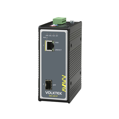 VOLKTEK IMC-661P Gbe PoE+ to GbE SFP Industrial Converter
