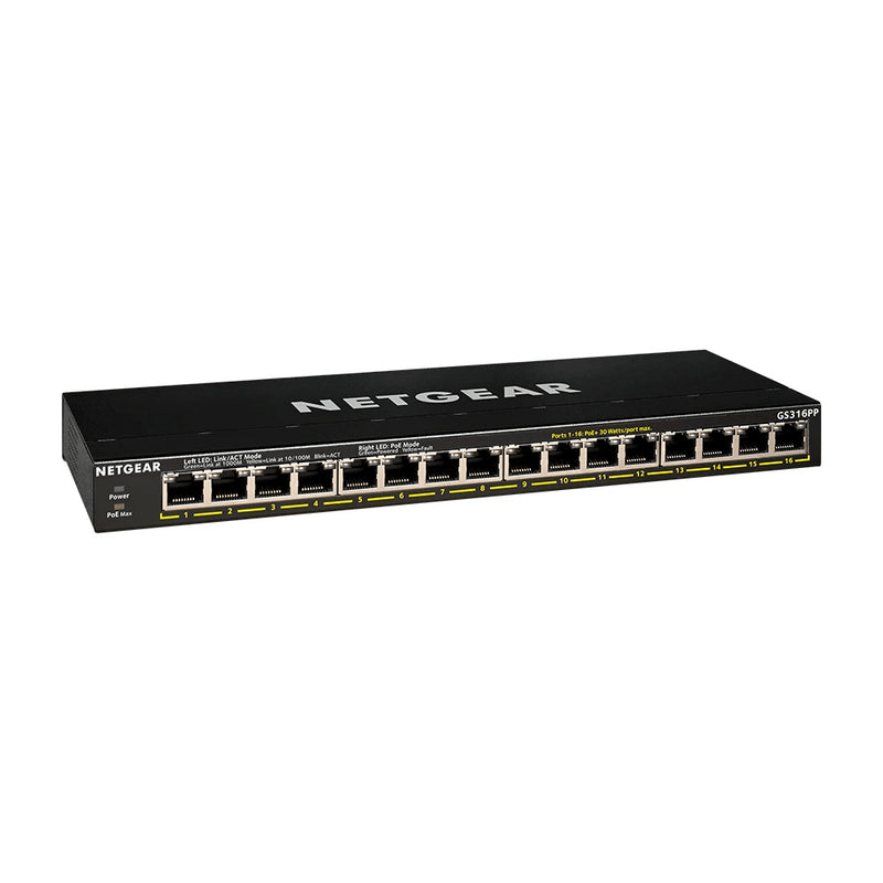 NETGEAR GS316PP 16-Port Gigabit Ethernet Unmanaged PoE+ Switch with High-Power FlexPoE