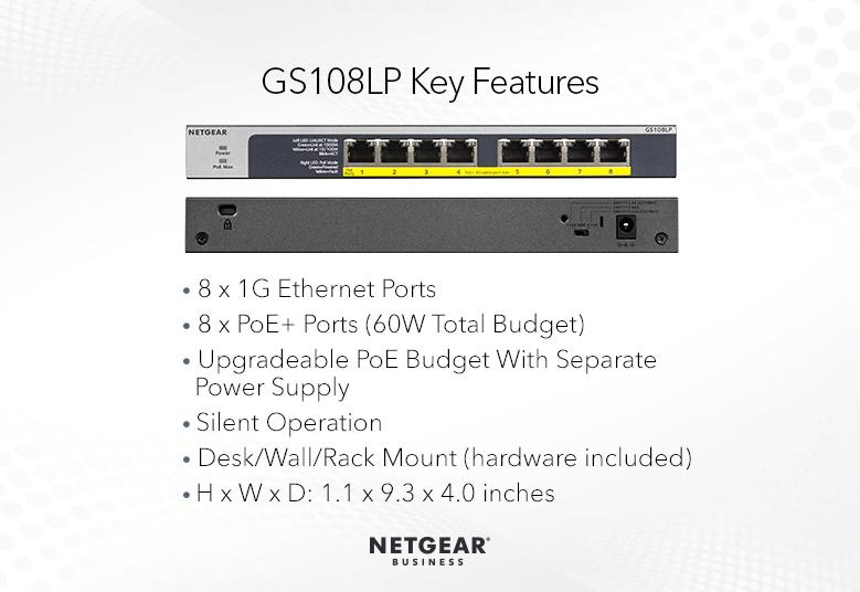 NETGEAR WiFi 6 Wireless Access Point Bundle (2x WAX615 + GS108LP)