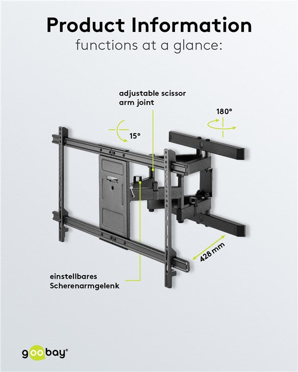 GOOBAY TV Wall mount Basic FULLMOTION (XL) for TVs from 43" to 100"