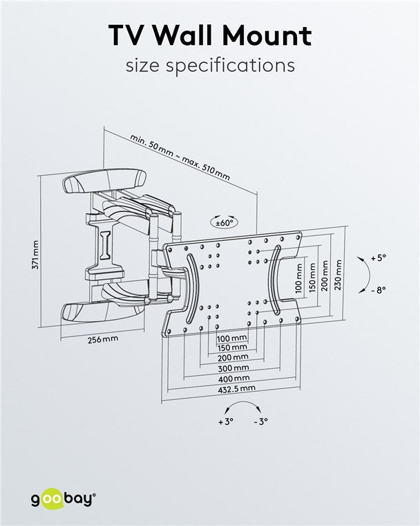 GOOBAY TV Wall mount OLED FULLMOTION (L) for TVs from 37" to 70"