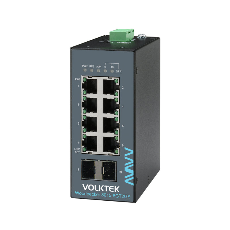 VOLKTEK Woodpecker 8015-8GT2GS-I 8 Ports GbE Lite Managed Switch with 2 SFP Ports