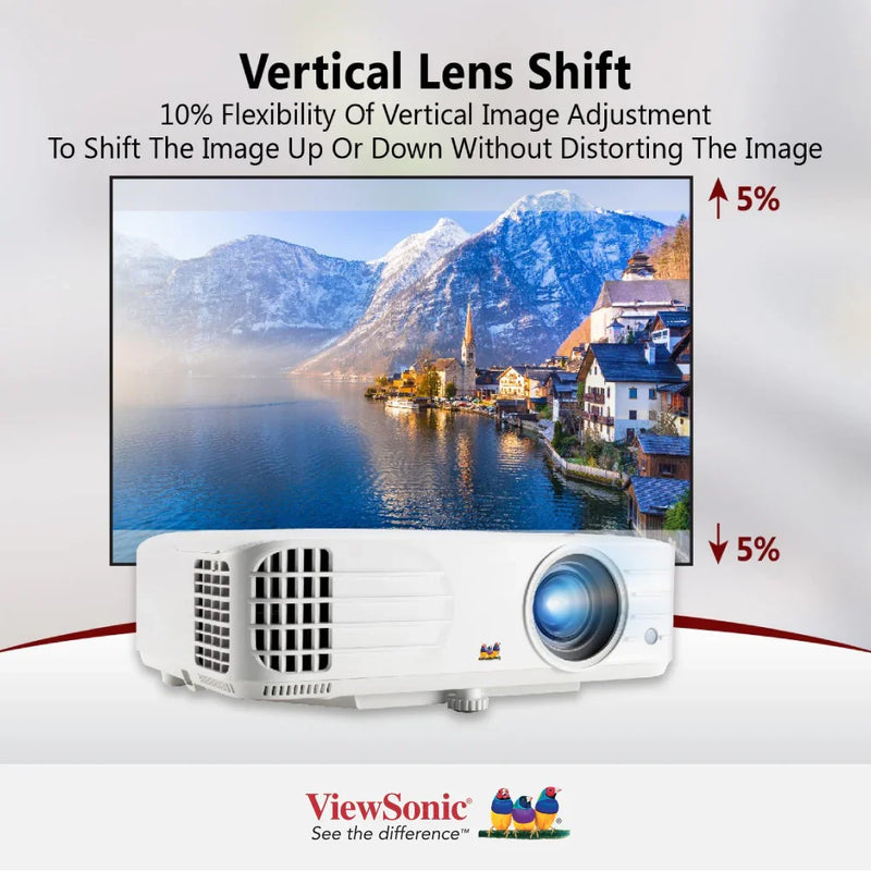 ViewSonic PX701HDH 3,500 ANSI Lumens 1080p Projector for Home and Business - 1920 x 1080 Resolution, 1.5-1.65 Throw Ratio