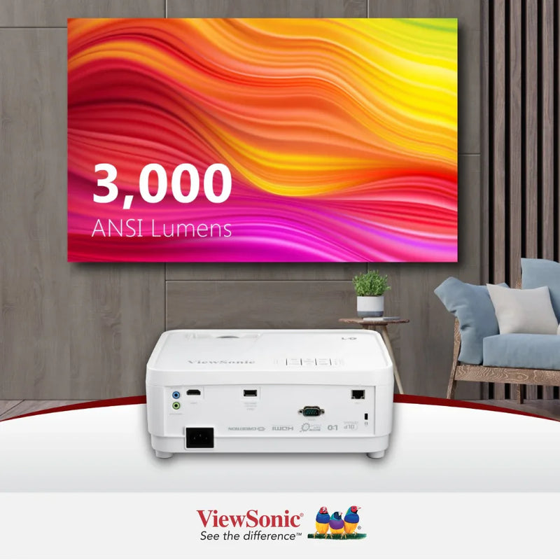 VIEWSONIC LS550WHE 3,000 ANSI Lumens WXGA LED Business/Education Projector - 1280 x 800 Resolution, 1.55-1.70 Throw Ratio