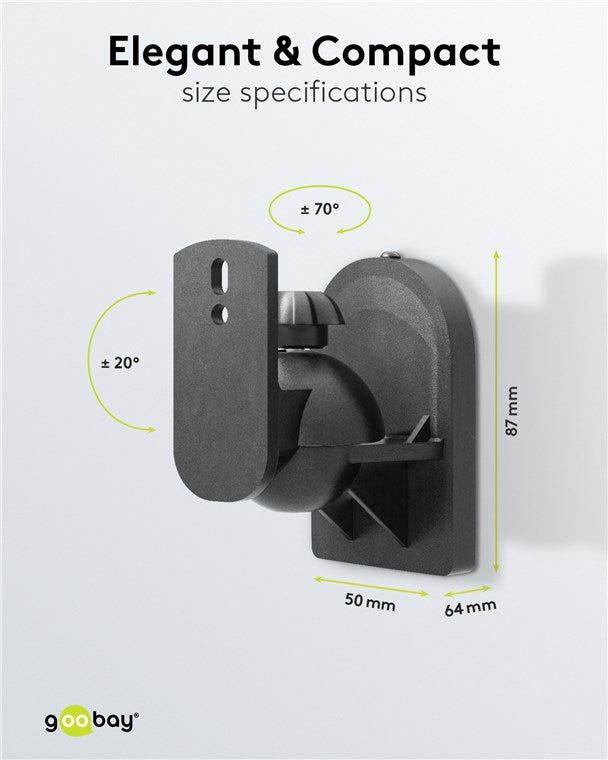 GOOBAY Black Universal Speaker Mount - 2 pcs