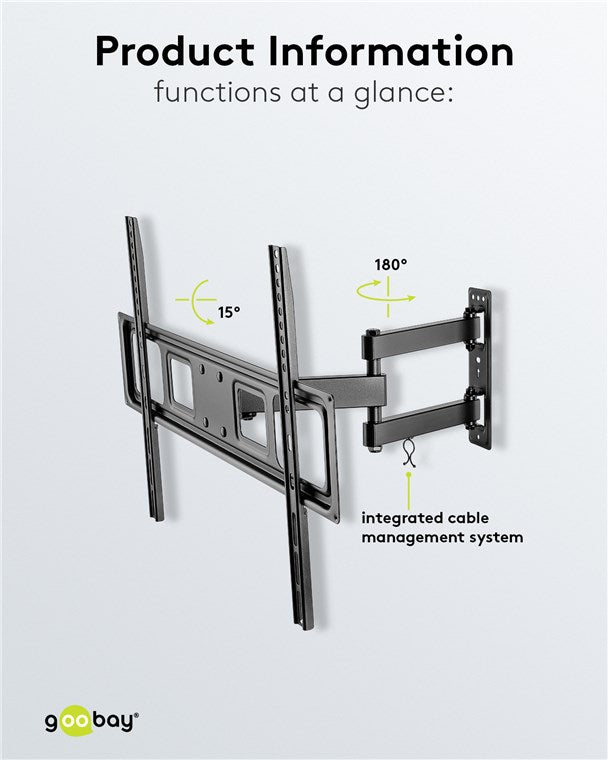 GOOBAY TV Wall mount Basic FULLMOTION (L) for TVs from 37" to 70"