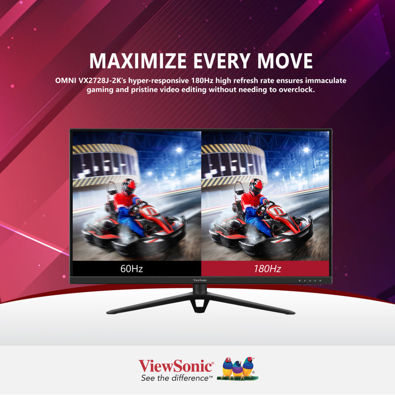 VIEWSONIC VX2728J-2K 27” 2K 180Hz (OC) Fast IPS Gaming Monitor