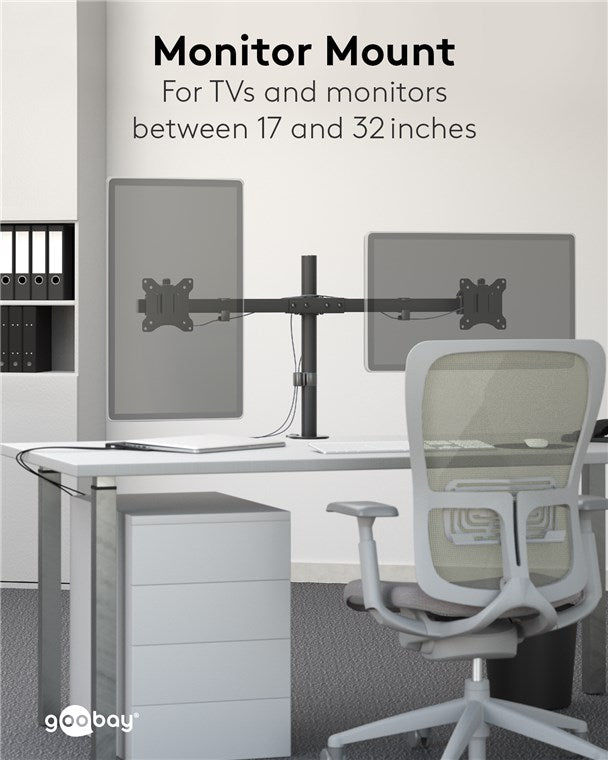 GOOBAY Double Monitor Mount Fix (17-32 Inch)