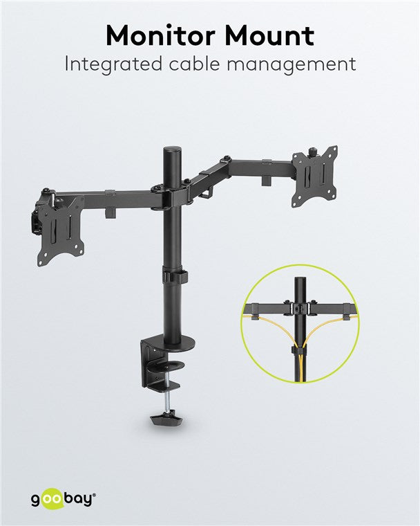 GOOBAY Dual Monitor Mount Flex for Monitors between 17" and 32"