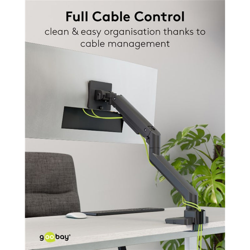GOOBAY Single Monitor Mount Gaming with Gas Spring (17-49 Inch)