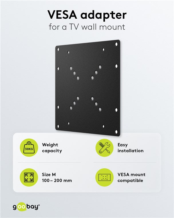 GOOBAY Adapter for TV Wall Mount with VESA Format (Max. 200 x 200 mm)