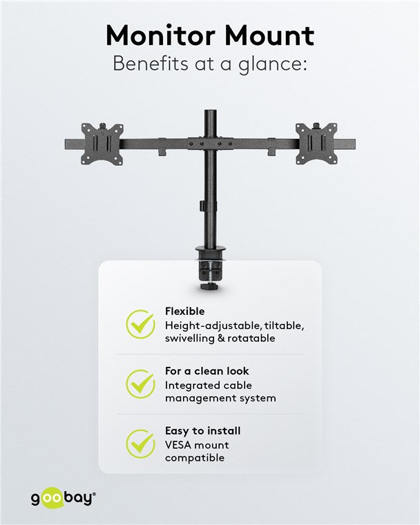 GOOBAY Double Monitor Mount Fix (17-32 Inch)