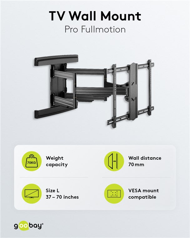 GOOBAY TV Wall Mount Pro Full Motion L Wide Range (37-70 Inch)