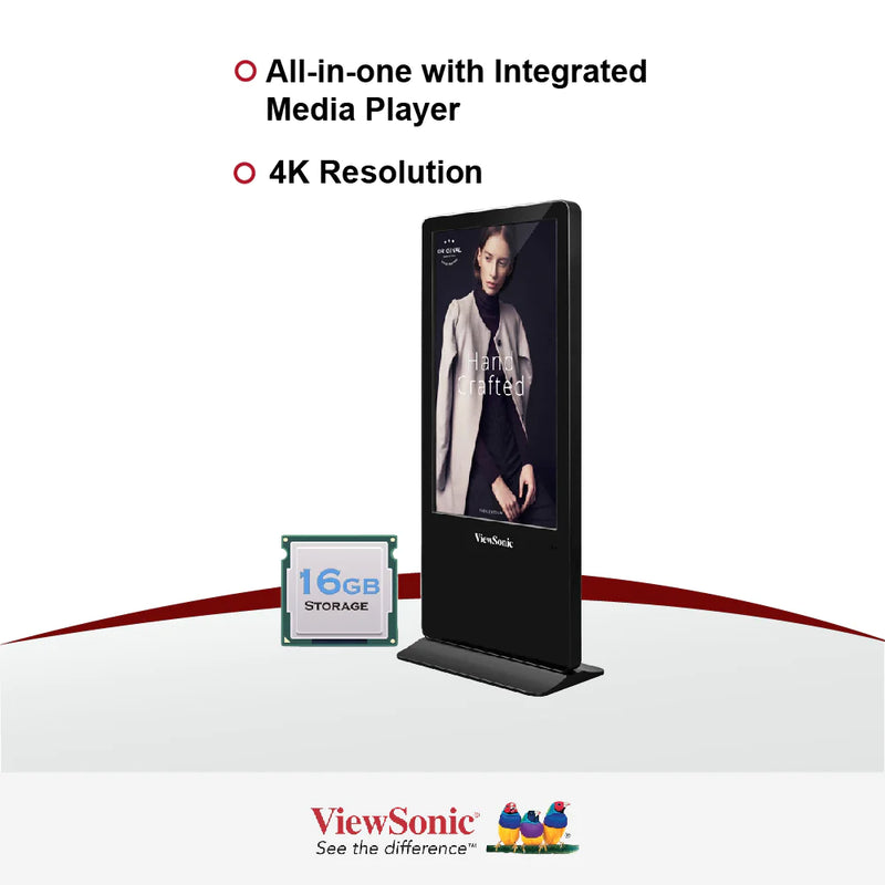 ViewSonic EP5542 55" All-in-One Digital ePoster - 3840 x 2160, 16/7