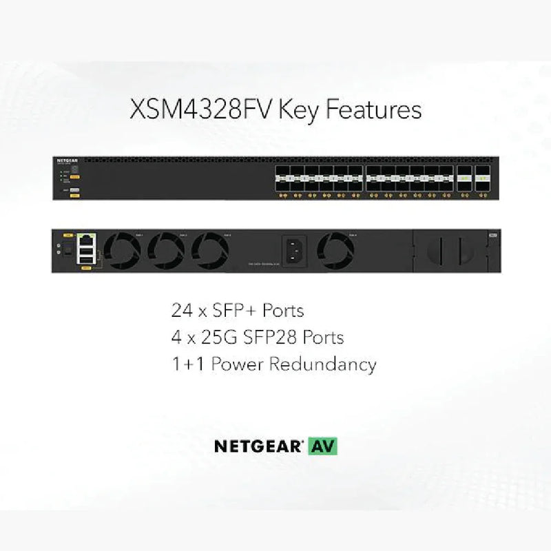NETGEAR M4350-24F4V Fully Managed Switch (XSM4328FV) 24xSFP+ and 4xSFP28 25G