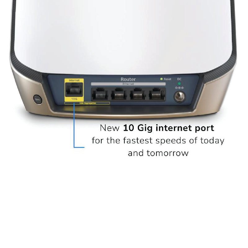 NETGEAR ORBI RBK863S Tri-Band 3-Pack WiFi 6 Mesh System - AX6000