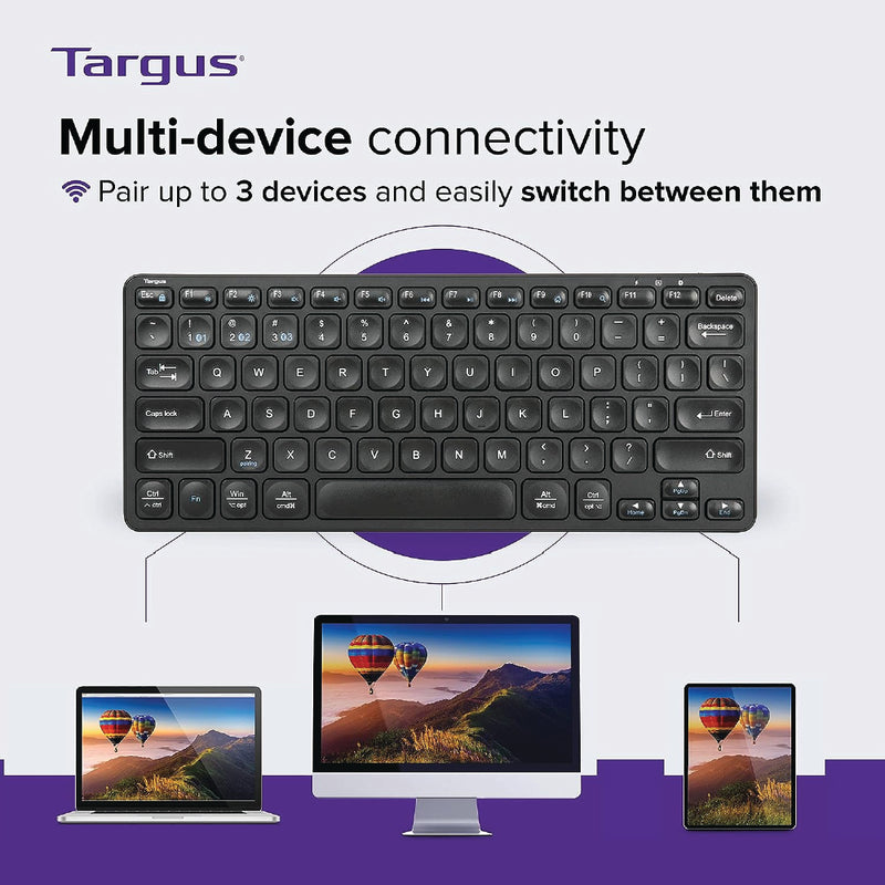 Targus Antimicrobial Compact Multi-Device Bluetooth Keyboard 