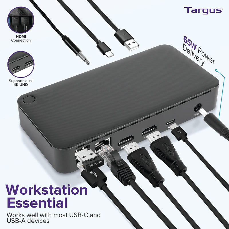 Targus Universal USB-C DV4K Docking Station with 65W Power Delivery