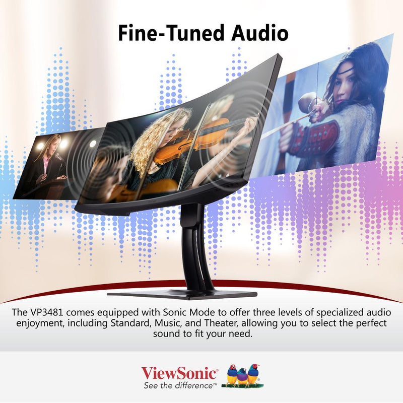 VIEWSONIC VP3481 34" 100% sRGB Ergonomic Professional Monitor