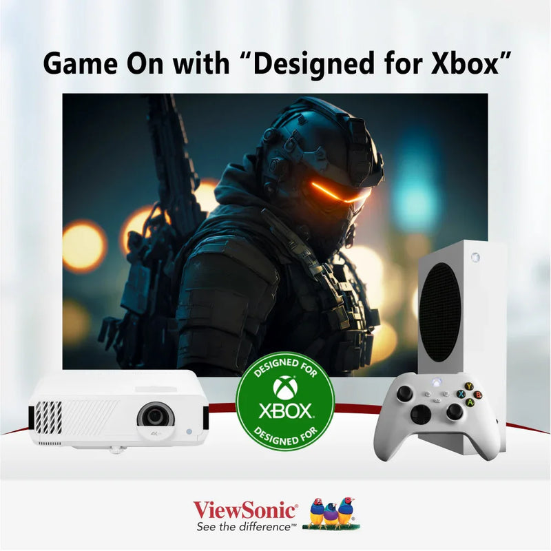 VIEWSONIC PX749-4K 4,000 ANSI Lumens 4.2ms 240Hz USB-C 4K Home Projector Designed for Xbox