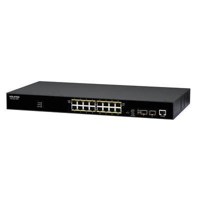 VOLKTEK Hawkeye 9005-16GP2GS-A-C 16 Ports GbE Managed PoE+ Switch with 2 SFP Ports and Intl. AC Power