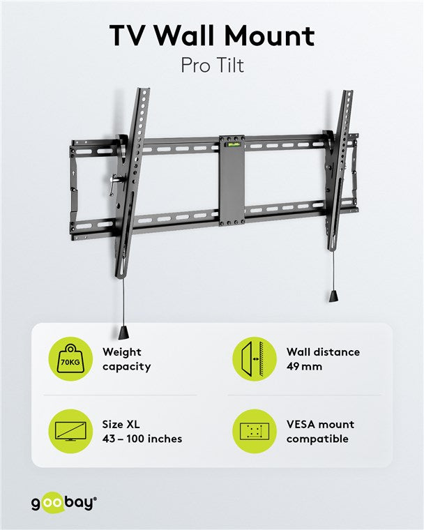 GOOBAY TV Wall Mount Pro Tilt XL (43-100 Inch)