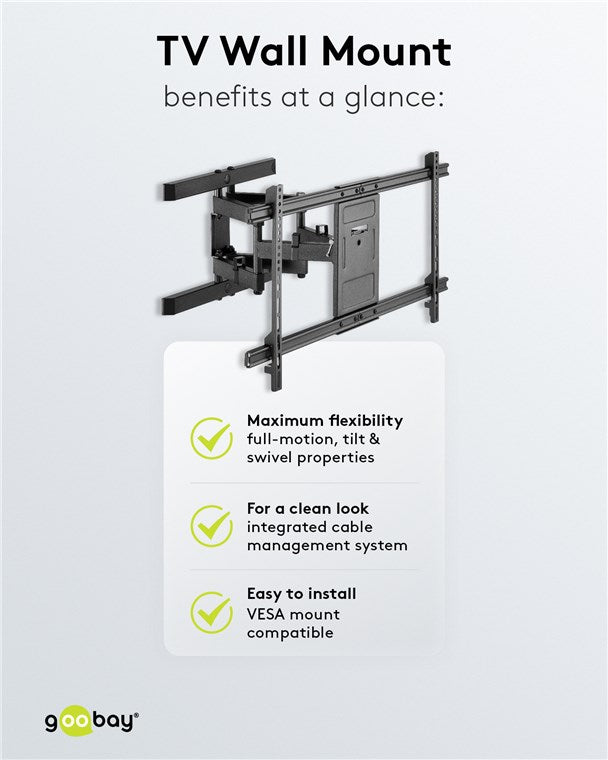 GOOBAY TV Wall mount Basic FULLMOTION (XL) for TVs from 43" to 100"