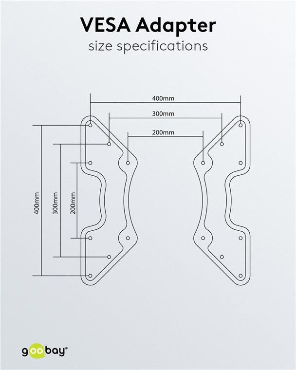 GOOBAY Adapter for TV Wall Mount with VESA Format (Max. 400 x 400 mm)