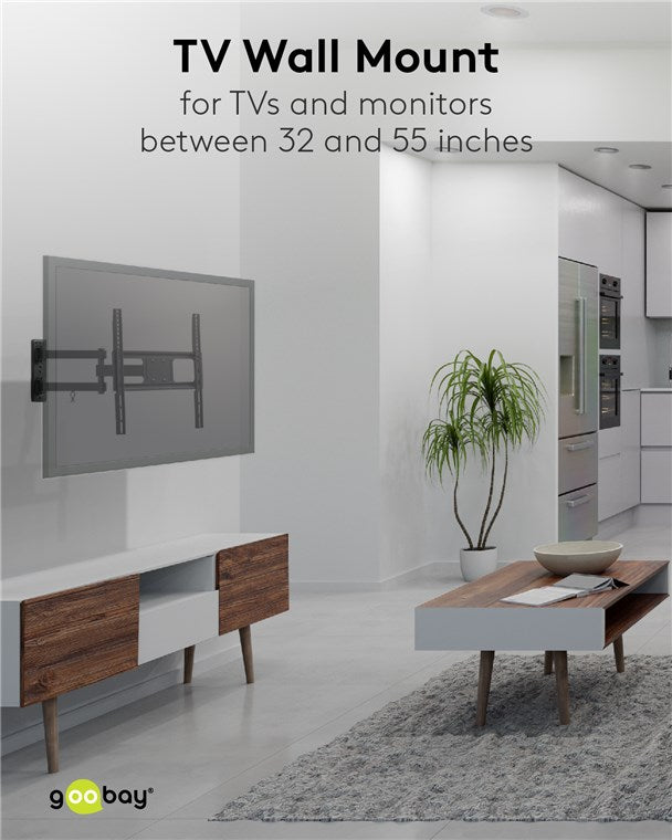 GOOBAY TV Wall mount Basic FULLMOTION (M) for TVs from 32" to 55"