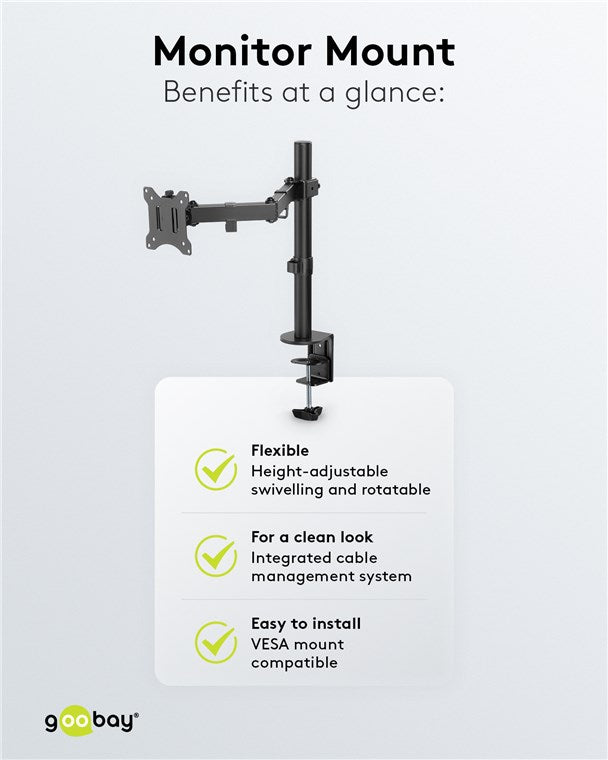 GOOBAY Monitor Mount Single Flex for Monitors between 17" and 32"