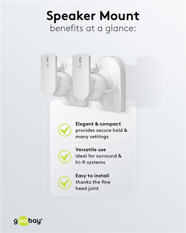 GOOBAY White Universal Speaker Mount - 2 pcs