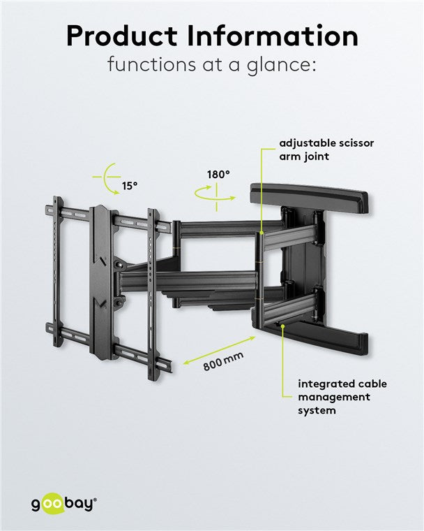 GOOBAY TV Wall Mount Pro Full Motion L Wide Range (37-70 Inch)