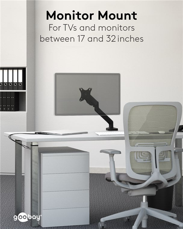 GOOBAY Single Monitor Mount with Gas Spring (17-32 Inch)