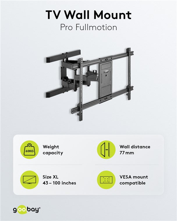GOOBAY TV Wall mount Basic FULLMOTION (XL) for TVs from 43" to 100"