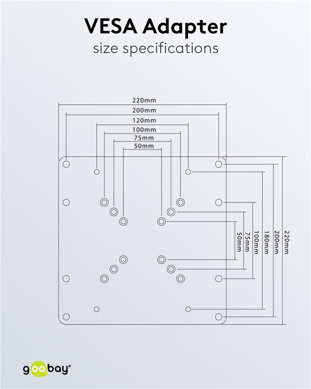 GOOBAY Adapter for TV Wall Mount with VESA Format (Max. 200 x 200 mm)