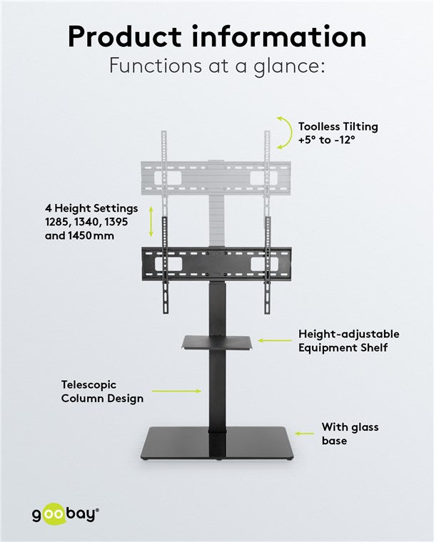GOOBAY TV Floor Stand Basic L (37-70 Inch)