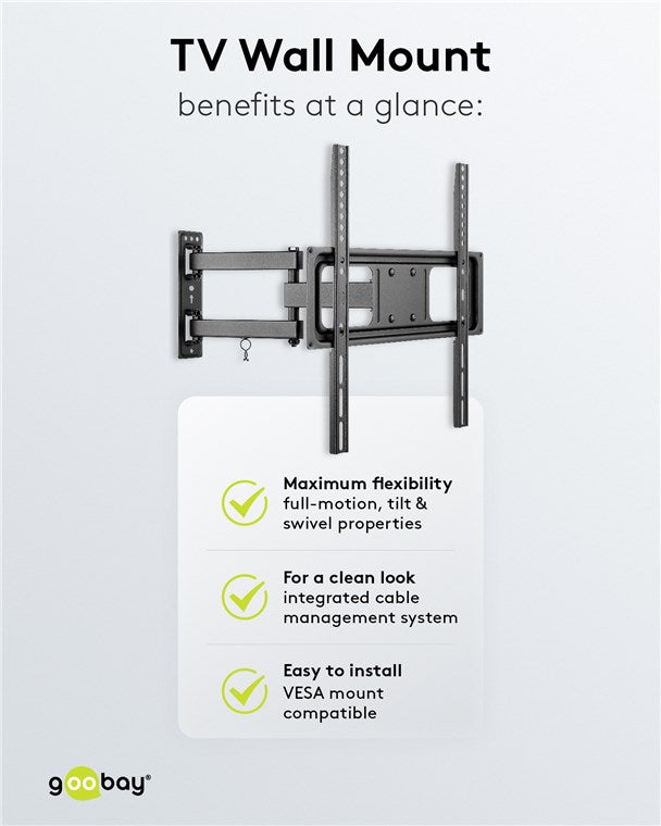 GOOBAY TV Wall mount Basic FULLMOTION (M) for TVs from 32" to 55"